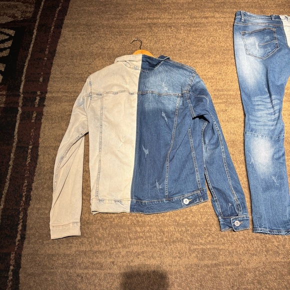 Fashion Nova Two-Tone Denim Jacket & Jeans Set – Men’s Medium - Picture 7 of 12